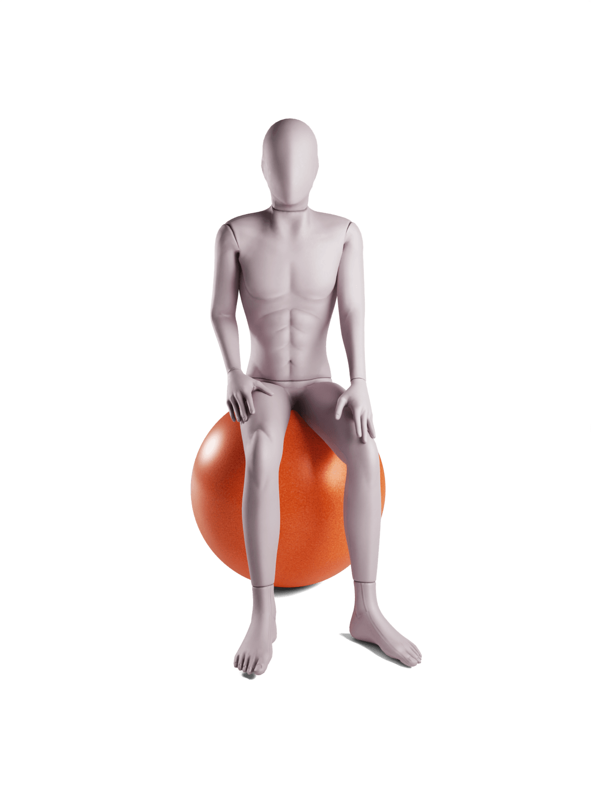 Rasmus Berendt sitting on an orange ball